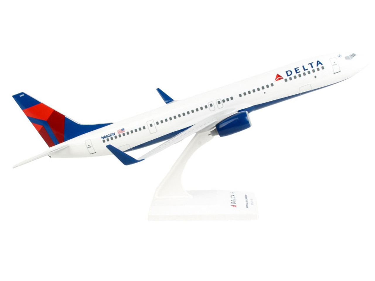 Boeing 737-900 Commercial Aircraft "Delta Air Lines" (N802DN) White with Blue and Red Tail (Snap-Fit) 1/130 Plastic Model by Skymarks