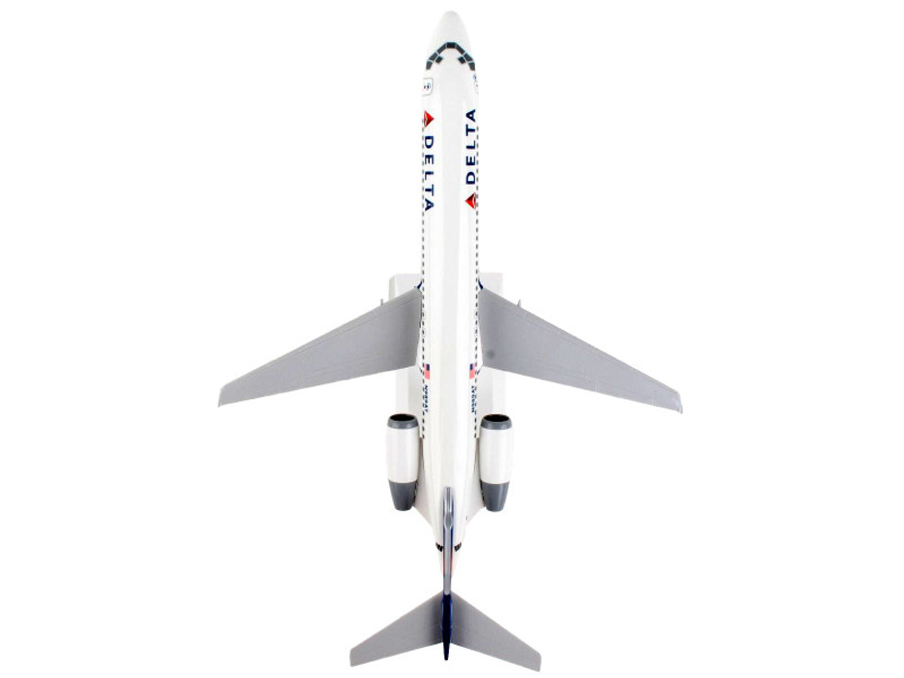 Boeing 717 Commercial Aircraft "Delta Air Lines" (N989AT) White with Blue and Red Tail (Snap-Fit) 1/130 Plastic Model by Skymarks