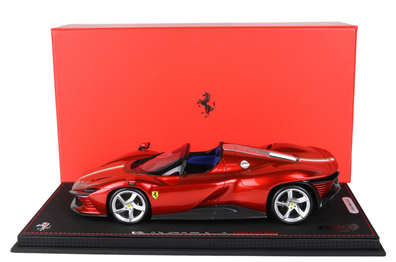 1/18 BBR Ferrari Daytona SP3 Icona Series (Metallic Magma Red) with Italian Stripe Resin Car Model Limited 21 Pieces