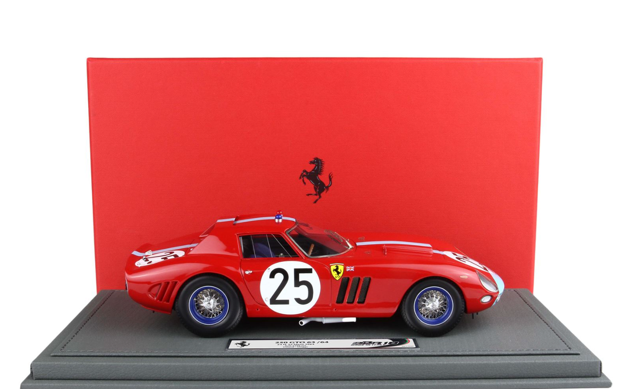 1/18 BBR 1964 Ferrari 250 GTO 24H Le Mans S/N 5571 GT Car #25 with Ireland Maggs-Wheels In Blue Car Model Limited 99 Pieces