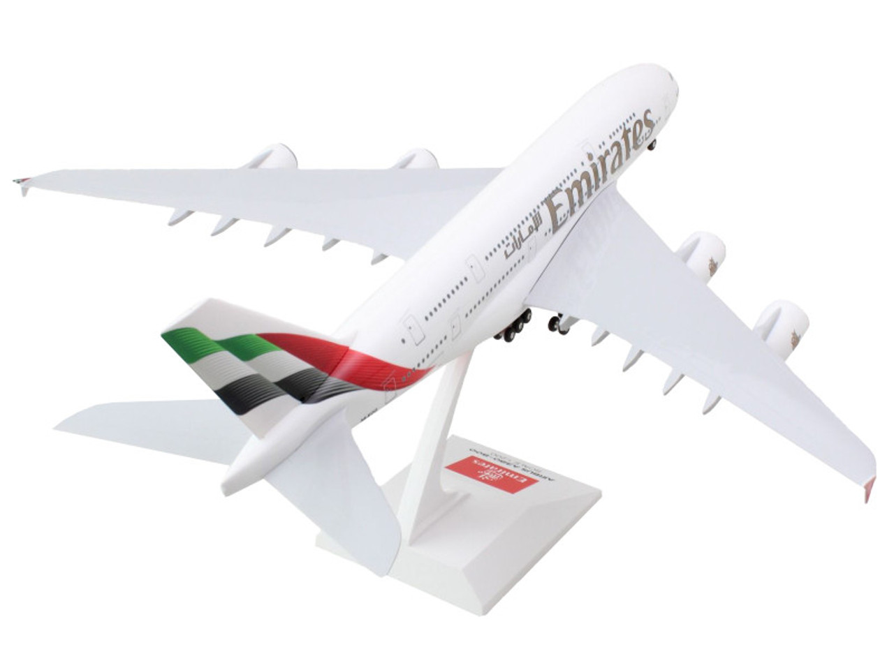 Airbus A380-800 Commercial Aircraft with Landing Gear "Emirates Airlines" (A6-EOG) White with Tail Graphics (Snap-Fit) 1/200 Plastic Model by Skymarks