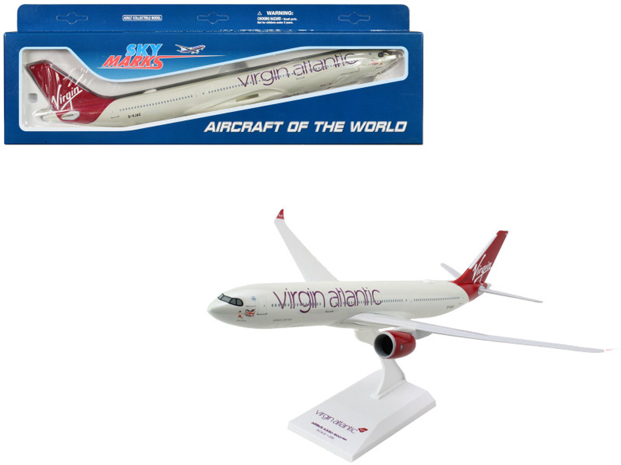 Airbus A330-900 Commercial Aircraft "Virgin Atlantic" (G-VJAZ) Gray with Red Tail (Snap-Fit) 1/200 Plastic Model by Skymarks