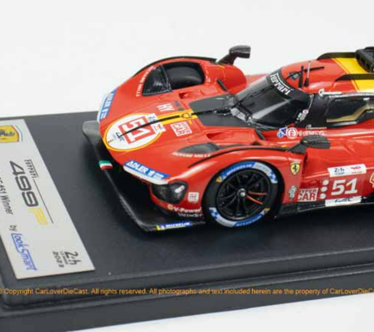 1/43 LookSmart 2023 Ferrari 499P #51 Winner 24h LeMans Ferrari AF Corse Alessandro Pier Guidi, James Calado, Antonio Giovinazzi Car Model