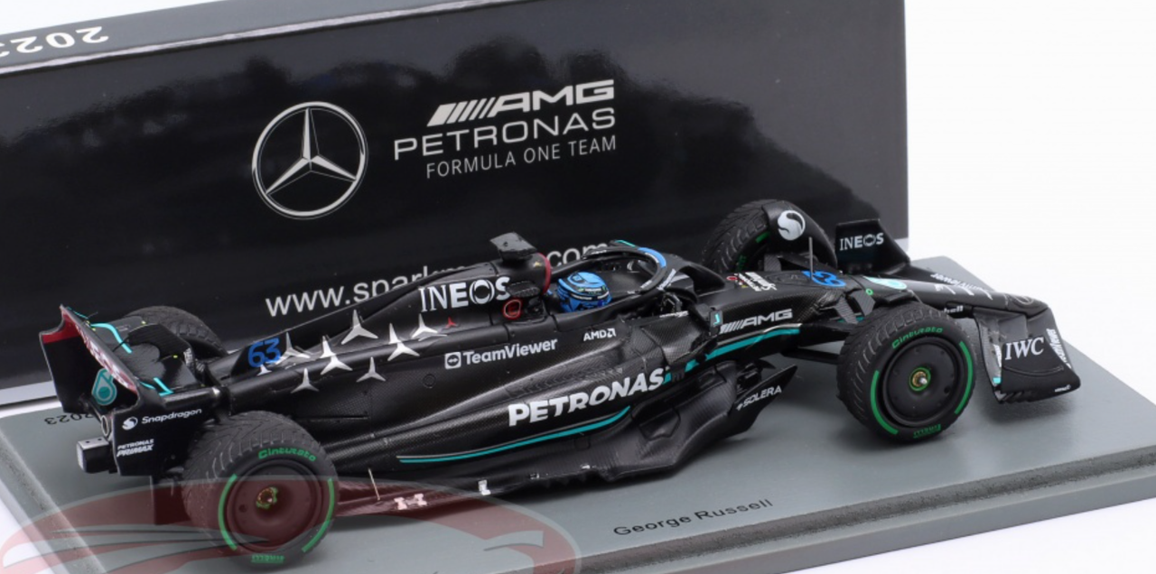 1/43 Spark 2023 Formula 1 George Russell Mercedes-AMG F1 W14 #63 5th Monaco GP Car Model