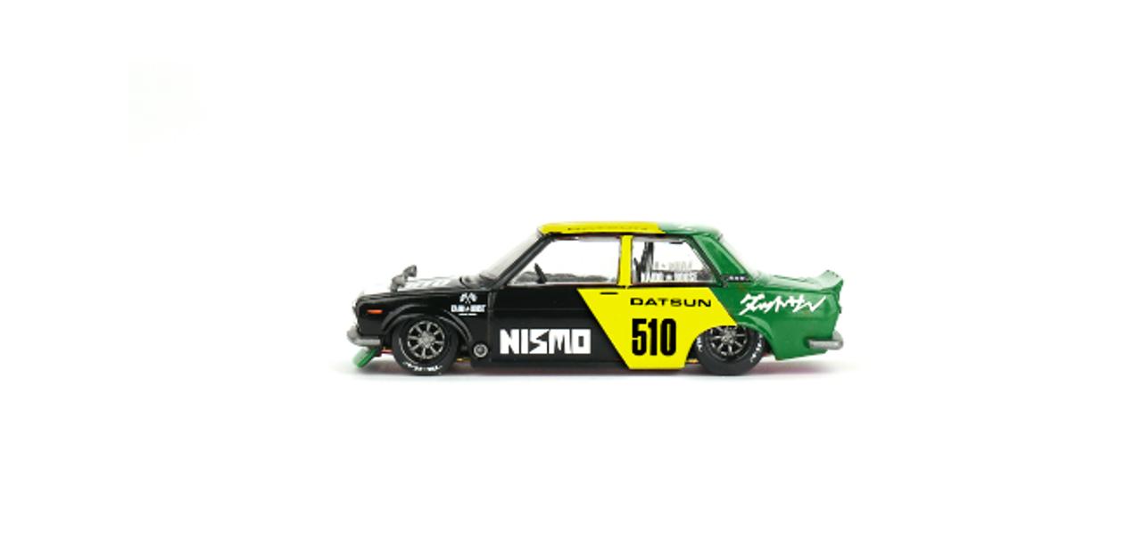 1/64 Kaido House x Mini GT Datsun Street 510 Racing V2 (Black & Yellow) Diecast Car Model