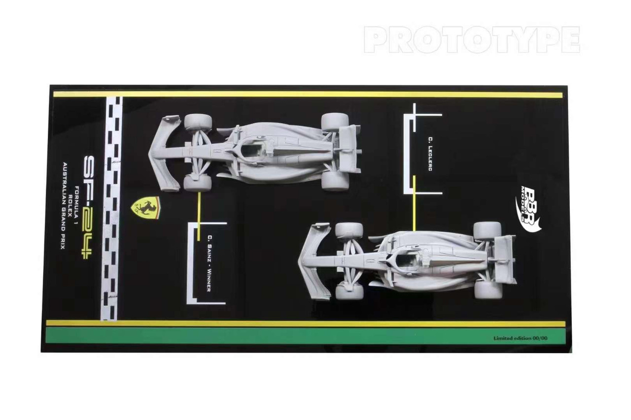 1/43 BBR 2024 Formula 1 Two Car Set Ferrari SF-24 Australian GP Winner Carlos Sainz & 2nd Place Charles Leclerc Car Models