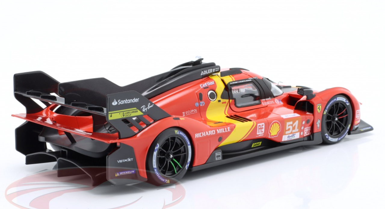 1/18 BBurago 2023 Ferrari 499P #51 Winner 24h LeMans Ferrari AF Corse Alessandro Pier Guidi, James Calado, Antonio Giovinazzi Diecast Car Model