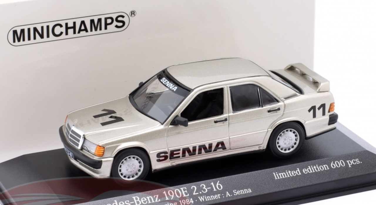 1/43 Minichamps Mercedes-Benz 190E 2.3 #11 Winner Opening Race Nürburgring A. Senna Diecast Car Model