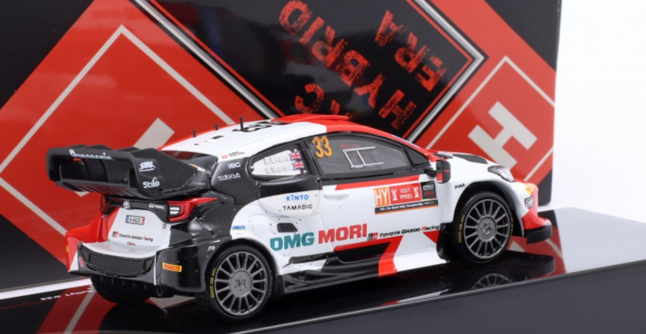 1/43 Ixo 2022 Toyota GR Yaris Rally1 #33 2nd rally Ypres Toyota Gazoo Racing WRT Elfyn Evans, Scott Martin Car Model