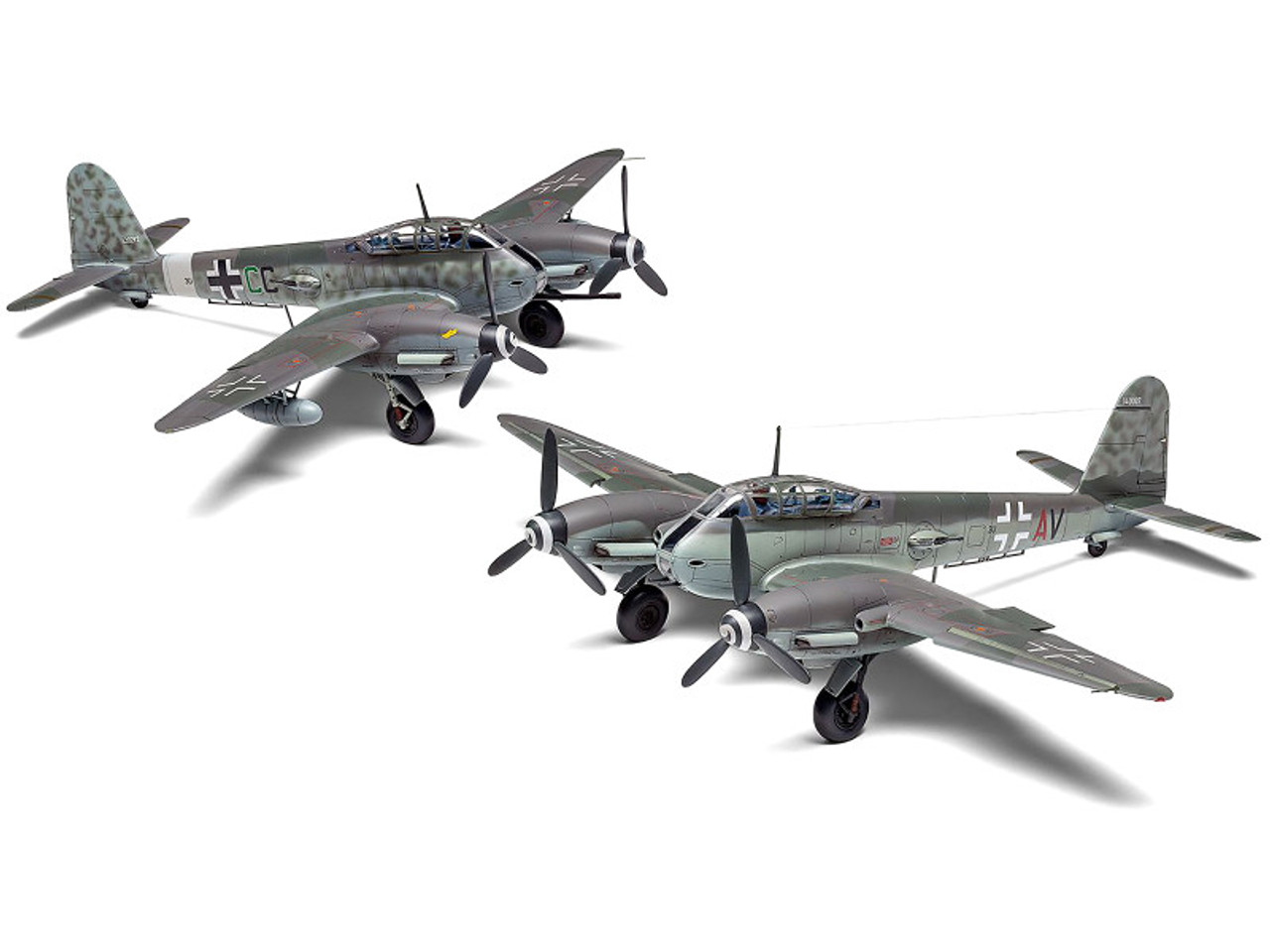 Level 2 Model Kit Messerschmitt Me410A-1/U2 & U4 Fighter-Bomber Aircraft with 2 Scheme Options 1/72 Plastic Model Kit by Airfix