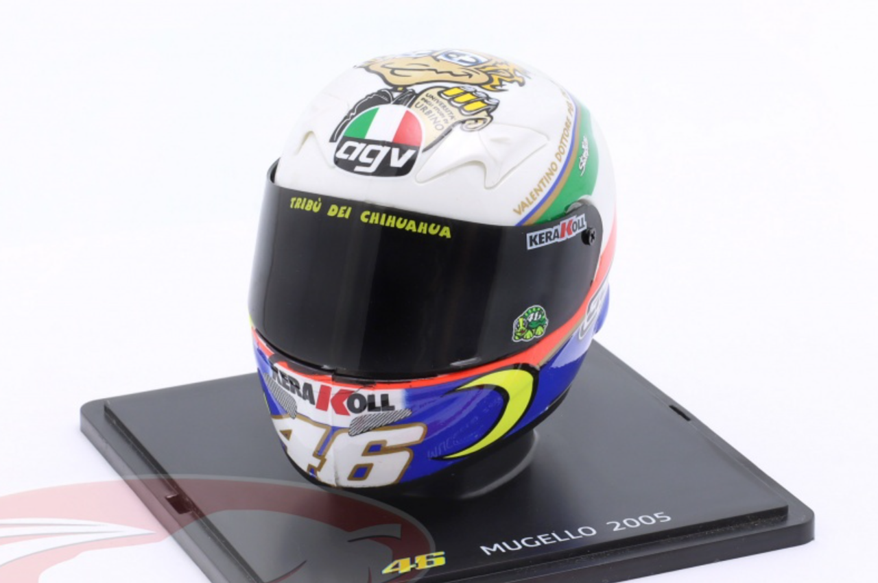 1/5 Spark 2005 Valentino Rossi #46 Winner Mugello MotoGP World Champion Helmet Model