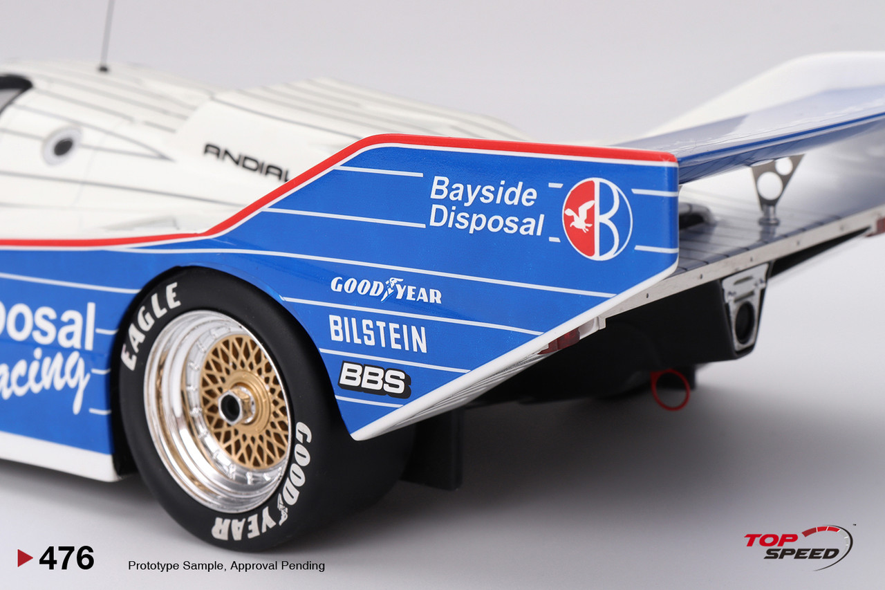 1/18 Top Speed 1987 Porsche 962 #85 Bayside Disposal Racing IMSA Laguna Seca 300 km Winner Car Model