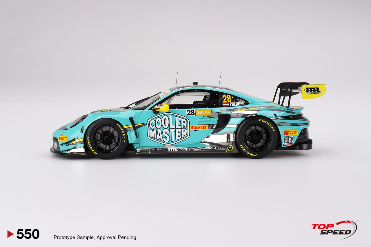 1/18 Top Speed 2023 Porsche 911 GT3 R #28 HubAuto Racing FIA GT World Cup 70th Macau Grand Prix Car Model