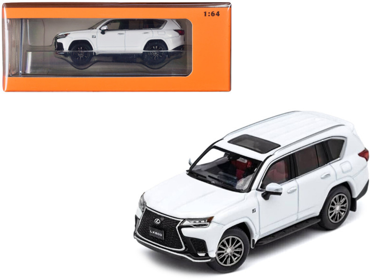 2021 Lexus LX 600 White 1/64 Diecast Model Car by GCD