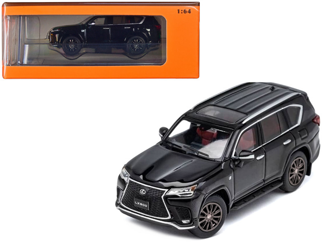 2021 Lexus LX 600 Black 1/64 Diecast Model Car by GCD