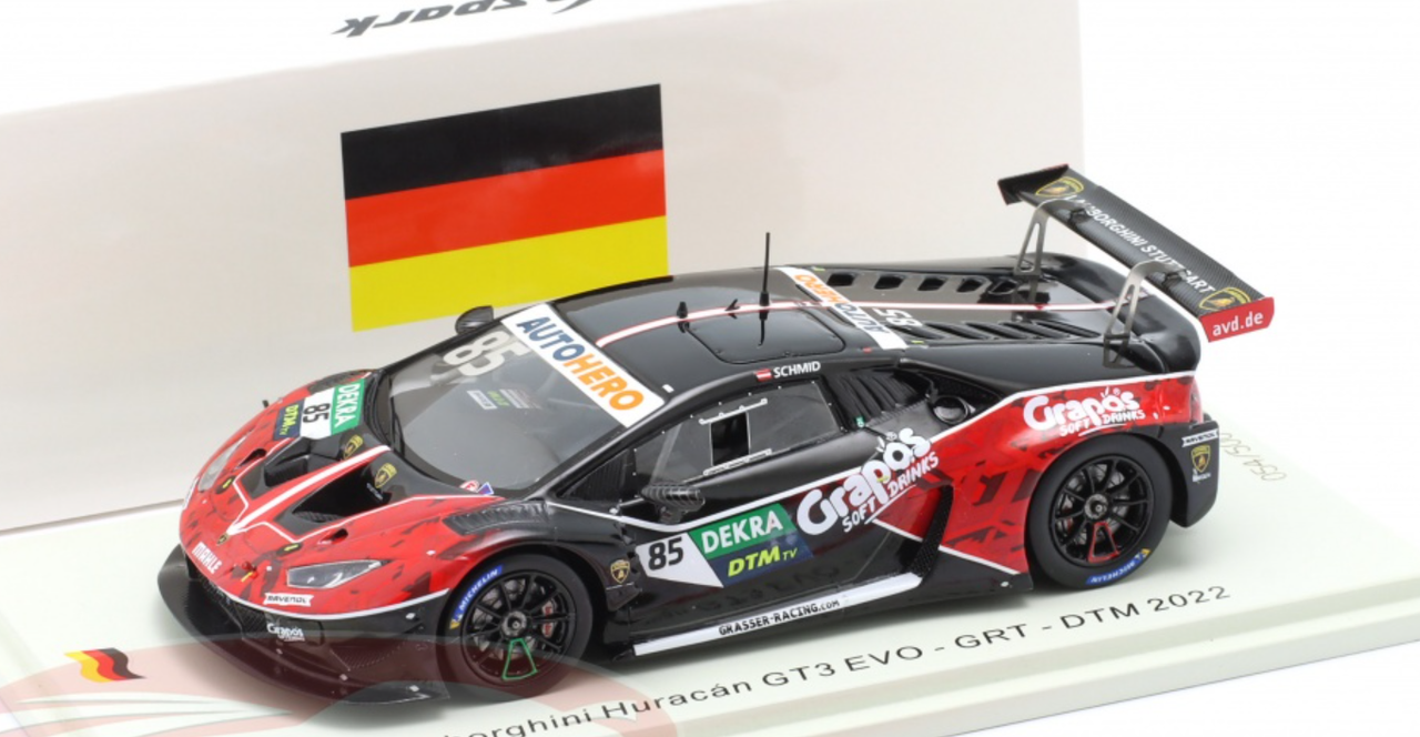 1/43 Spark 2022 Lamborghini Huracan GT3 Evo #85 DTM Grasser Racing Team Clemens Schmid Car Model