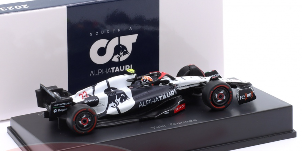 1/64 Spark 2023 Formula 1 Yuki Tsunoda AlphaTauri AT04 #22 Bahrain GP Car Model