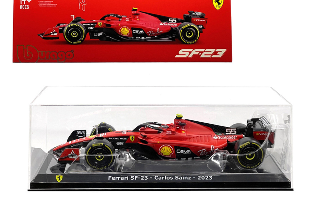 1/24 BBurago 2023 Formula 1 Ferrari SF-23 #55 Carlos Sainz Car Model