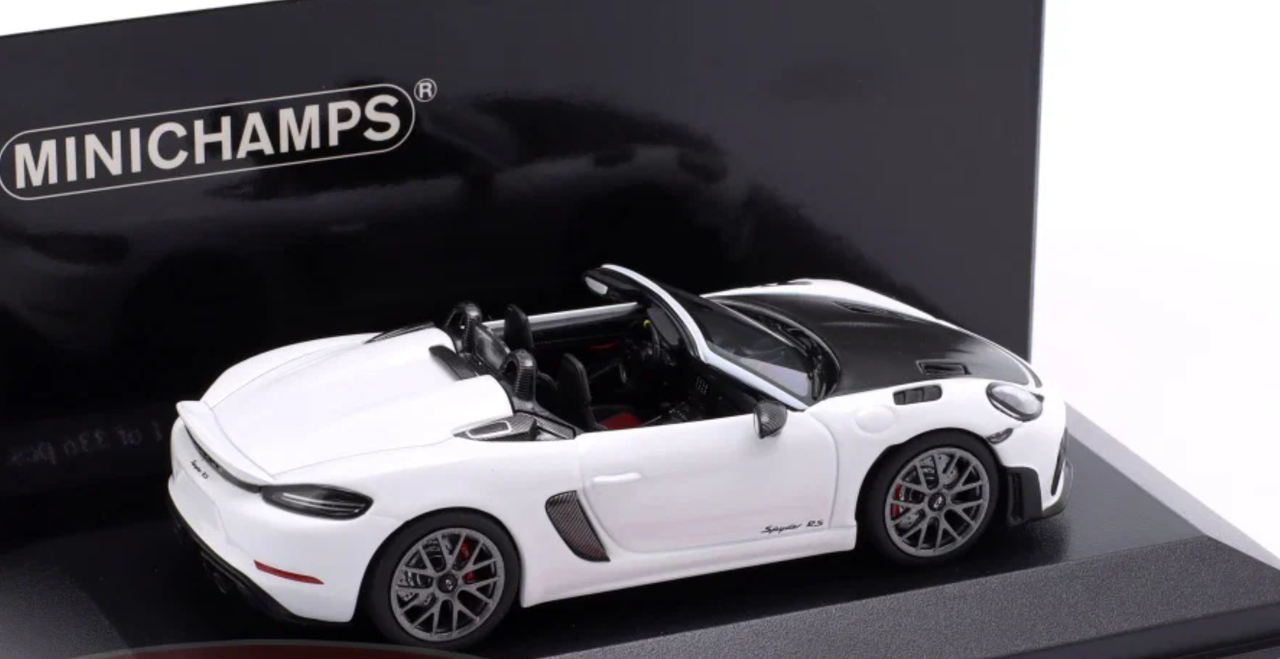 1/43 Minichamps 2023 Porsche 718 Spyder RS Weissach Package (White) Diecast Car Model