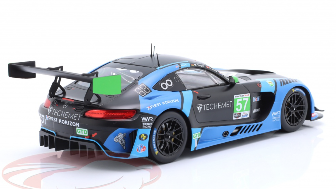 1/18 Ixo 2021 Mercedes-AMG GT3 #57 Winner GTD class 24h Daytona Russell Ward, Indy Dontje, Philip Ellis, Maro Engel Car Model