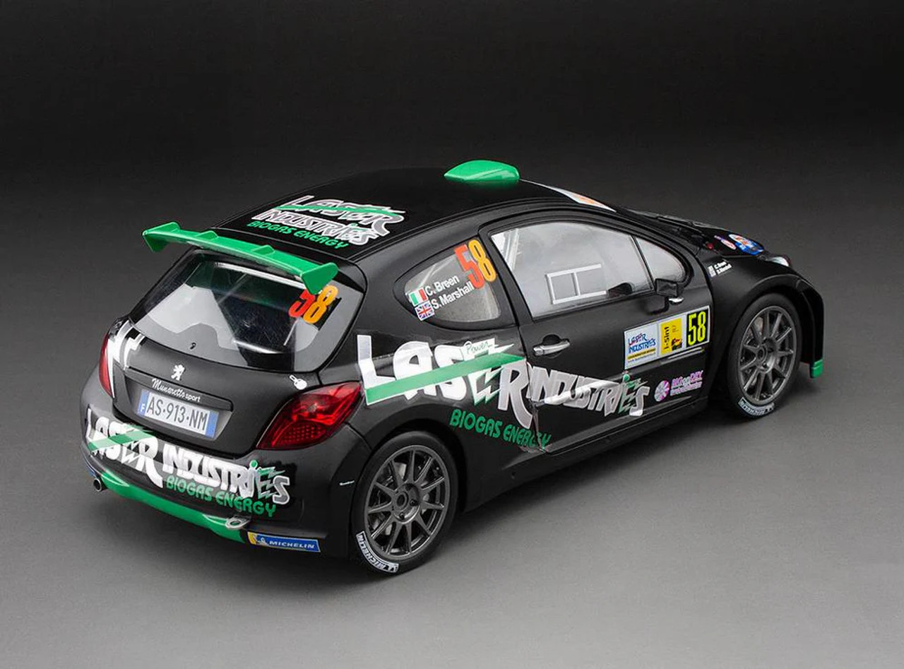 1/18 Sunstar 2013 Peugeot 207 S2000 #58 C.Breen, S.Marshall Monza Rally Show Diecast Car Model