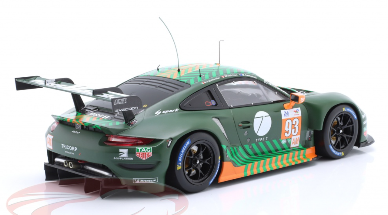 1/18 Ixo 2022 Porsche 911 RSR-19 #93 24h LeMans Proton Competition Michael Fassbender, Matt Campbell, Zacharie Robichon Car Model