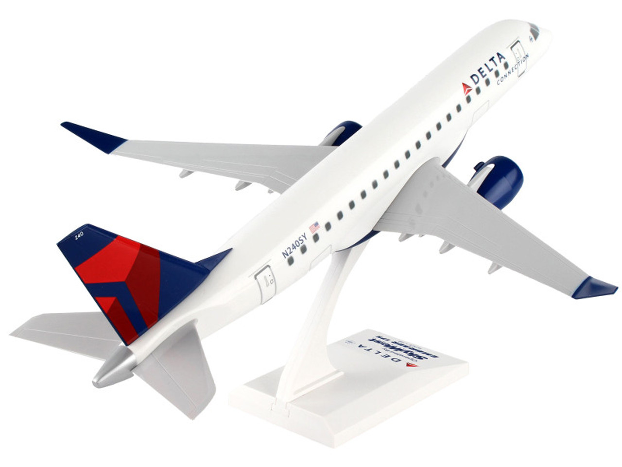 Embraer E175 Commercial Aircraft "Delta Air Lines" (N240SY) White with Red and Blue Tail (Snap-Fit) 1/100 Plastic Model by Skymarks
