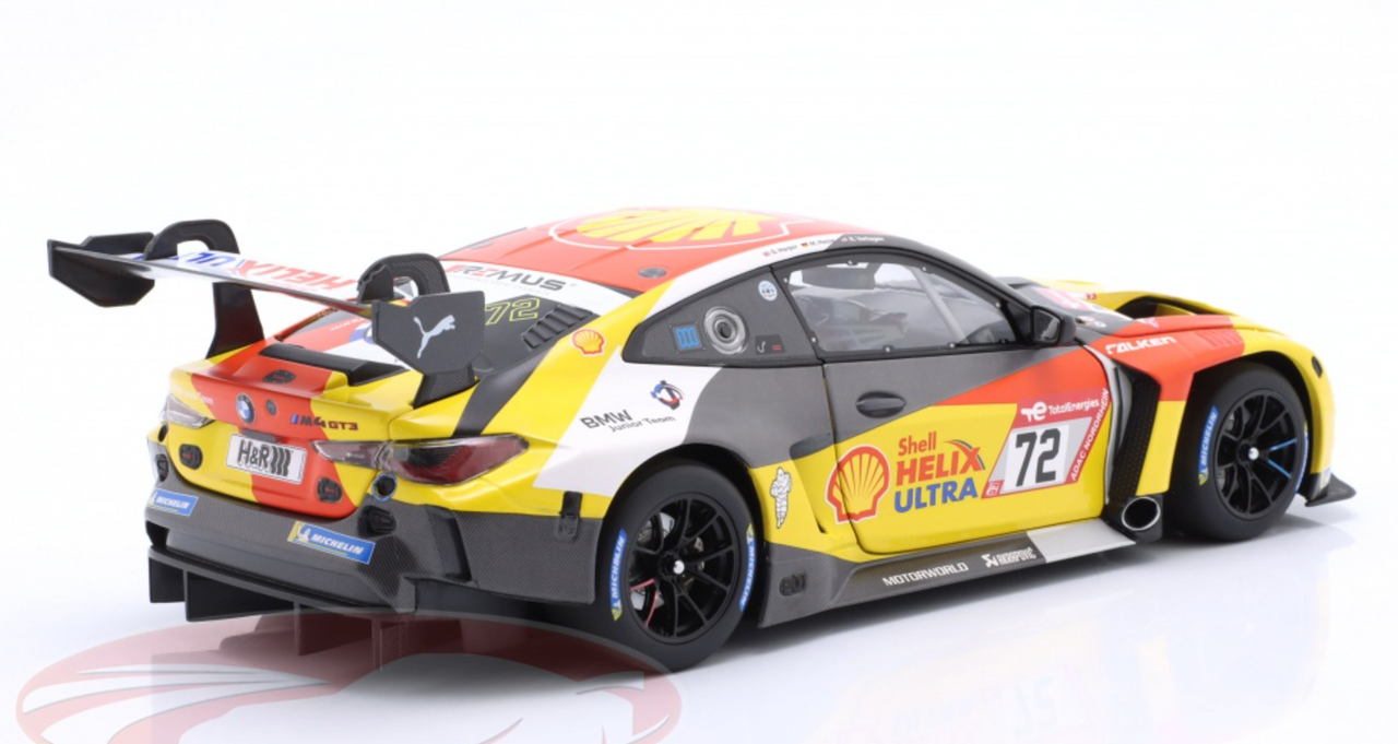 1/18 Minichamps 2023 BMW M4 GT3 #72 24h Nürburgring  BMW Junior Team Dan Harper, Max Hesse, Neil Verhagen Diecast Car Model