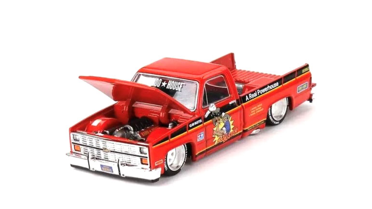 1/64 Kaido House x Mini GT Chevrolet Silverado Tamiya x Kaido House “CLOD BUSTER” (Orange) Diecast Car Model