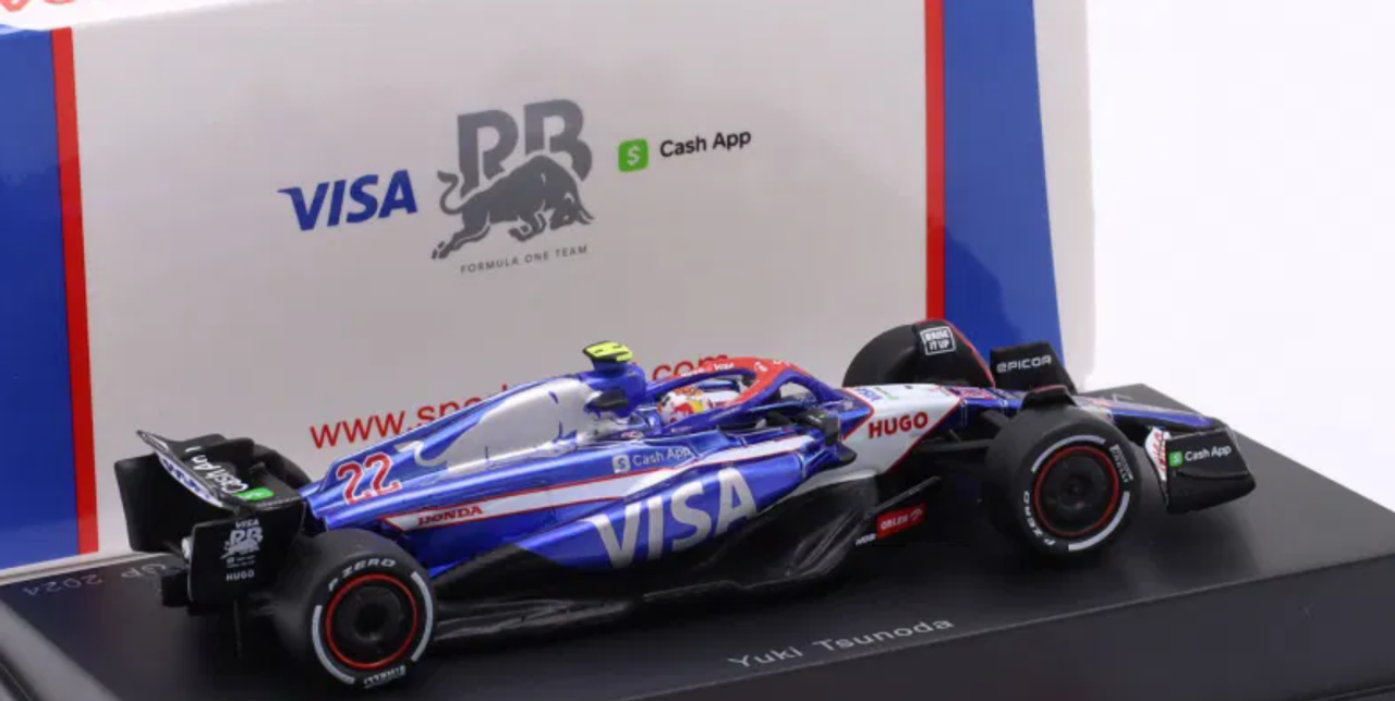 1/64 Spark 2024 Formula 1 Visa Cash App RB Formula One Team VCARB 01 No.22 2024 Yuki Tsunoda Car Model