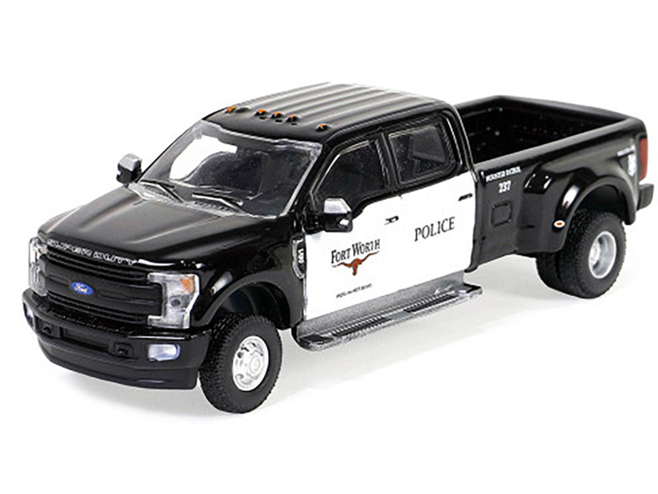 フィギュア 2019 Ford F-350 Dually Pickup Truck Black and White