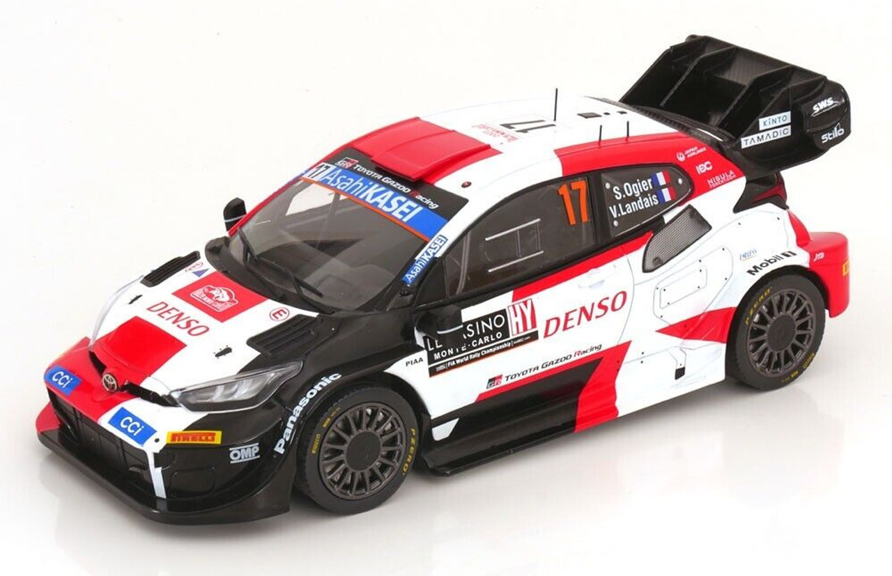 1/18 Ixo 2023 Toyota GR Yaris Rally1 #17 Winner rally Monte Carlo Toyota  Gazoo Racing WRT Sébastien Ogier, Vincent Landais Car Model