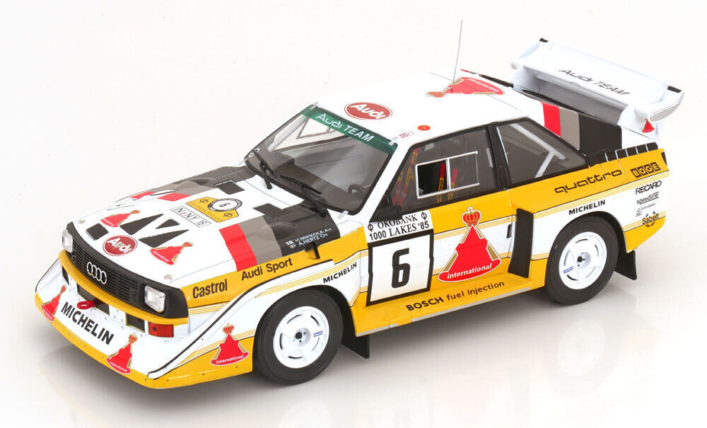 1/18 Ixo 1985 Audi Sport Quattro S1 E2 #6 rally 1000 Lakes Hannu