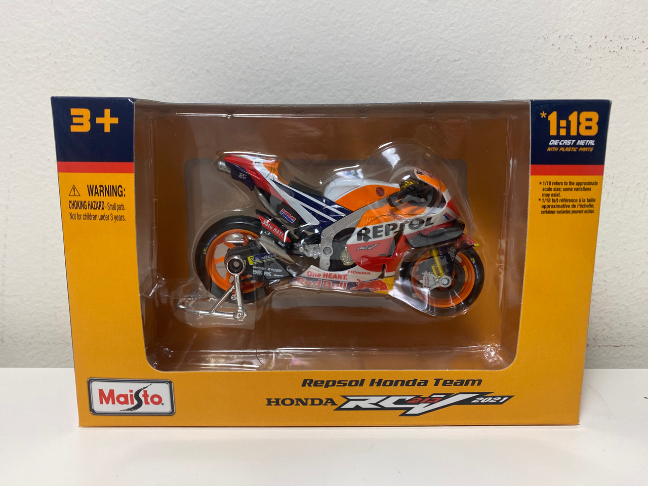 1/18 Maisto 2021 Moto GP Repsol Honda Rc213V #44 Pol Espargaro Model