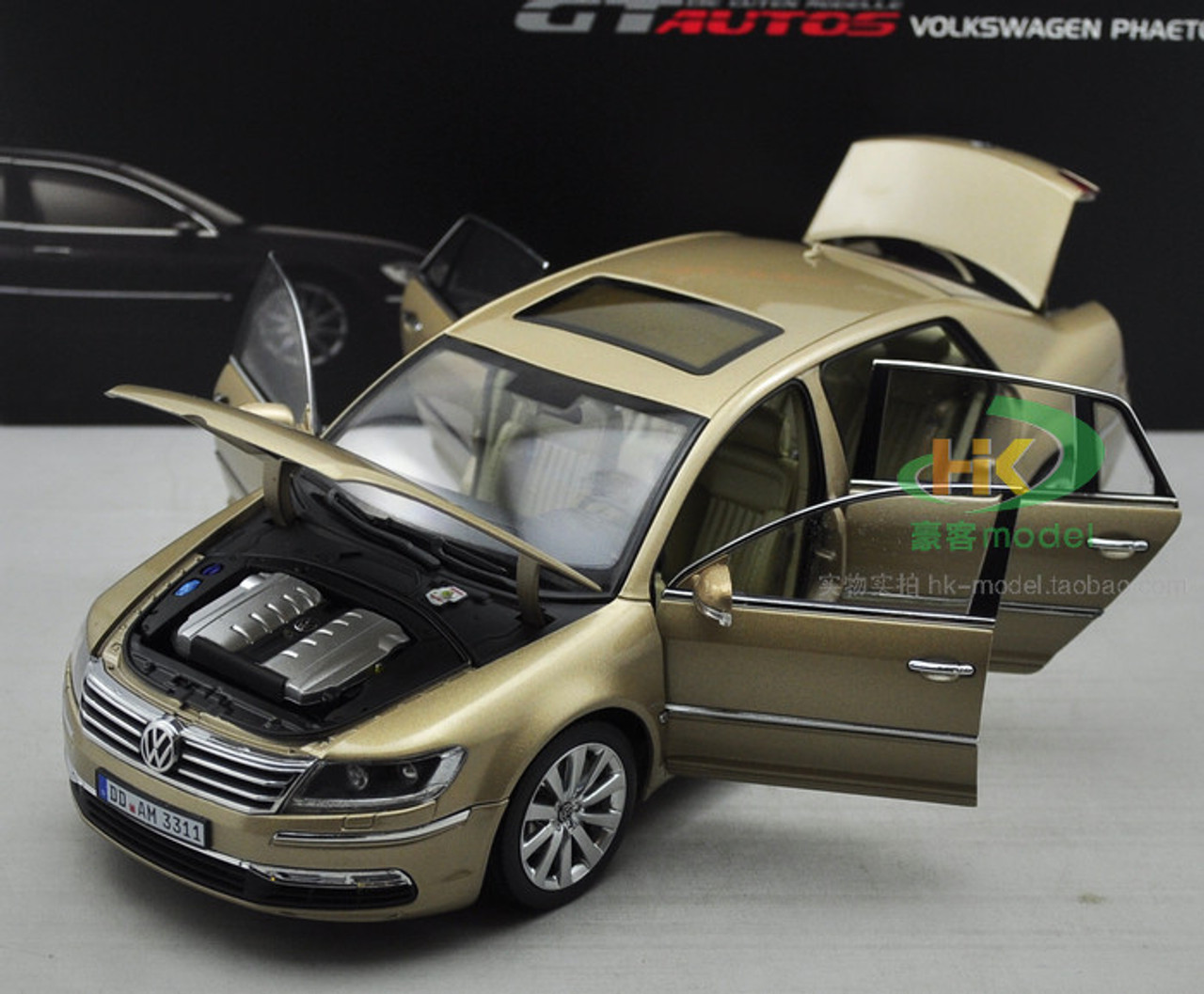 1/18 GTAutos GTA Volkswagen VW Phaeton (Champagne) Diecast Car Model