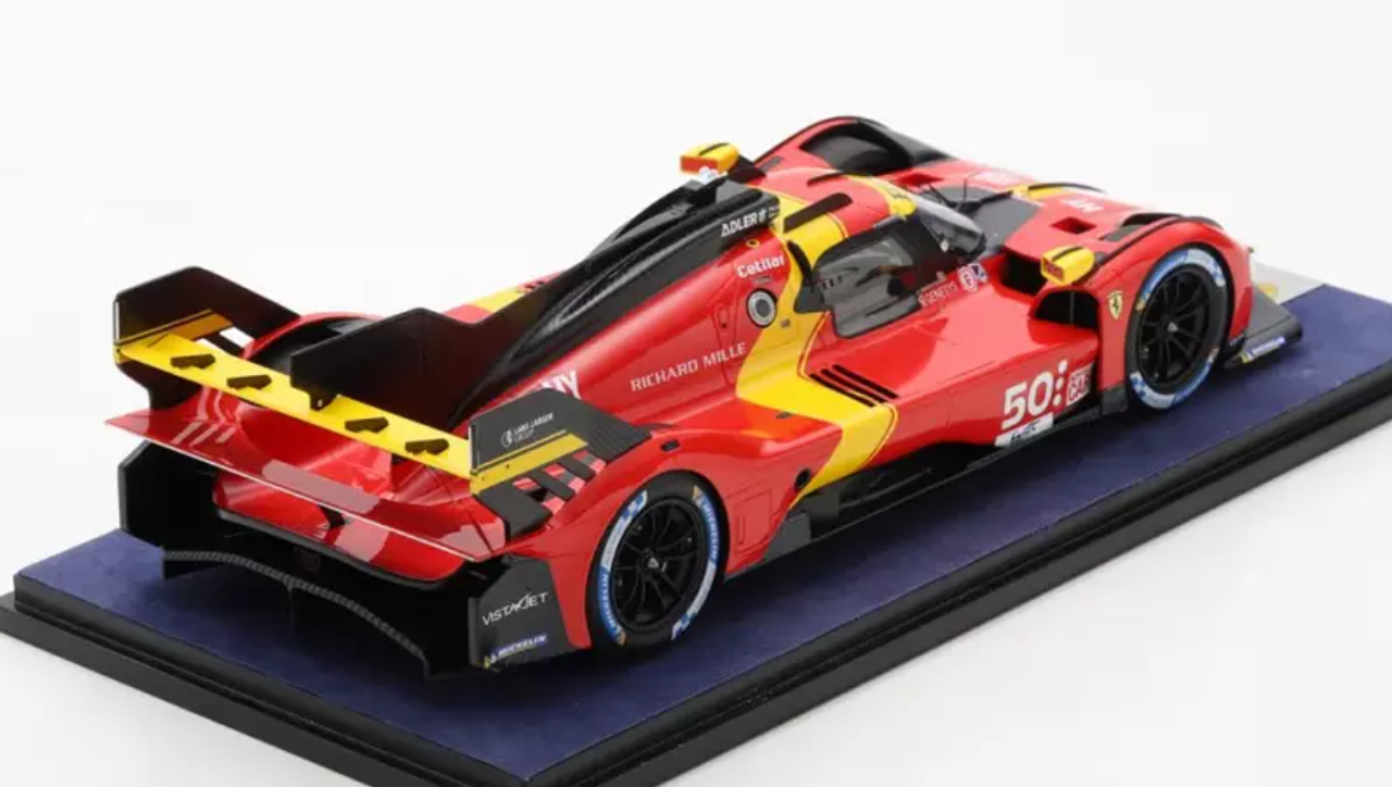 1/18 Looksmart 2023 Ferrari 499P #50 Launch Version 24h LeMans, FIA WEC Antonio Fuoco, Miguel Molina, Nicklas Nielsen Car Model