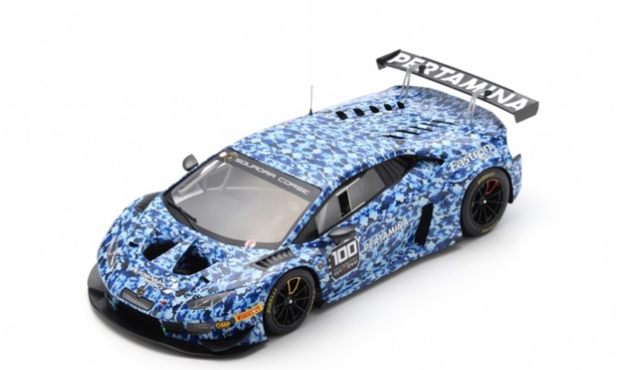 1/18 Spark 2018 Lamborghini Huracan GT3 Evo Squadra Corse #100 Test Car Car Model