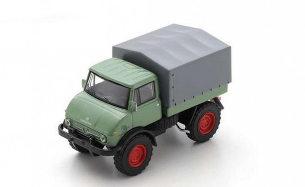 1/64 Schuco Mercedes-Benz Unimog U406 (Green with Tarpaulin) Diecast Car Model