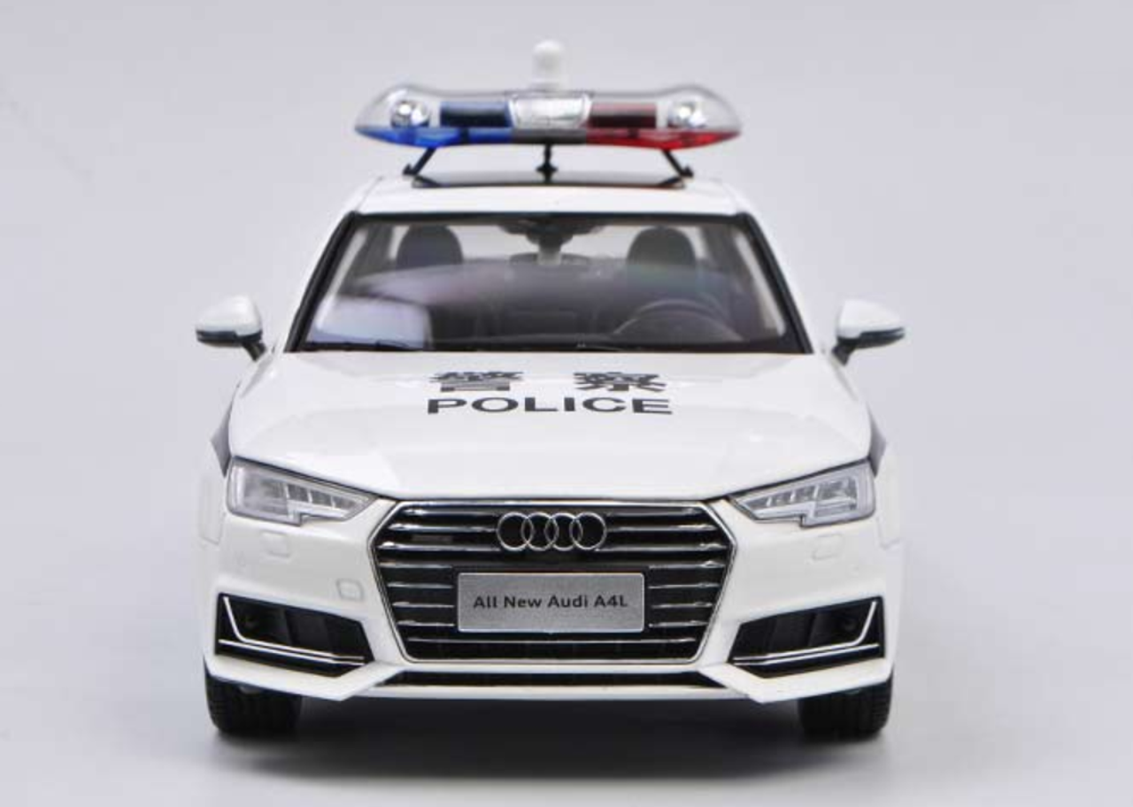 1/18 Dealer Edition Audi A4 A4L (White) Police Car B9 (Typ 8W; 2016–present) Diecast Car Model