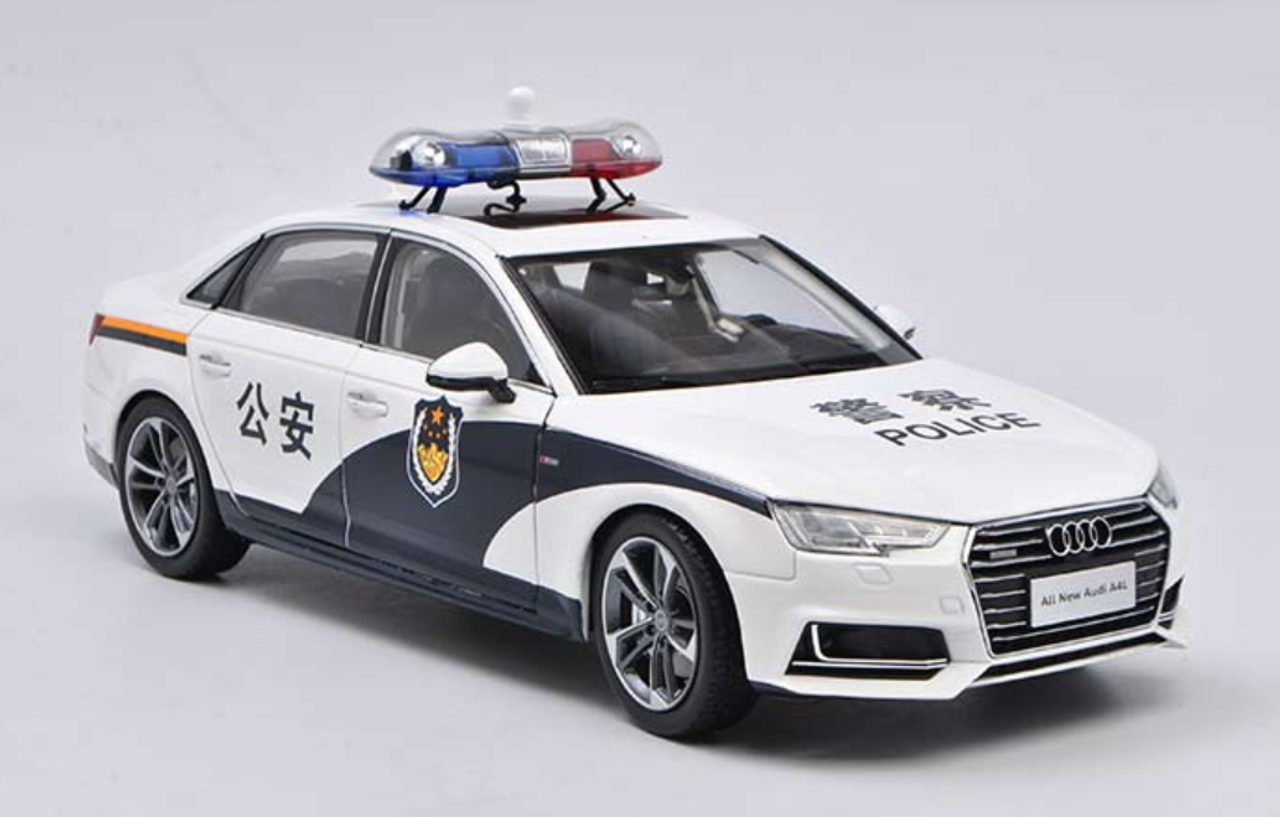1/18 Dealer Edition Audi A4 A4L (White) Police Car B9 (Typ 8W; 2016–present) Diecast Car Model