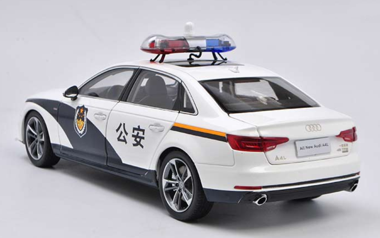 1/18 Dealer Edition Audi A4 A4L (White) Police Car B9 (Typ 8W; 2016–present) Diecast Car Model