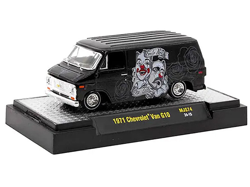 1/64 M2 Machines 1971 Chevrolet Van Lowriders (Black) Diecast Car