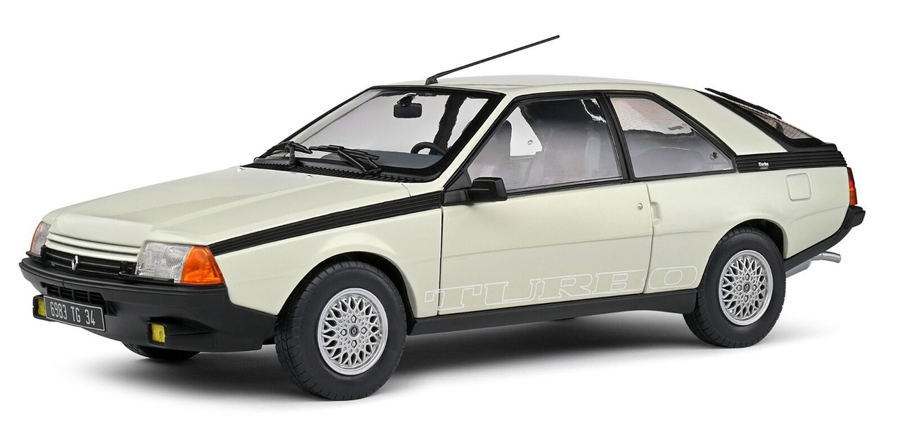 1/18 Solido 1985 Renault Fuego Turbo (Panda White) Diecast Car Model