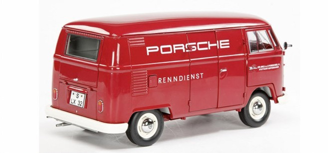 1/18 Volkswagen VW T1 Transporter Porsche Renndienst Kastenwagen (Red)