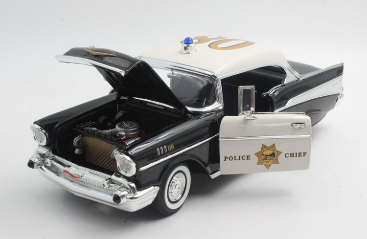 1/18 1957 Chevrolet Chevy Bel Air Belair Police Car Diecast Car