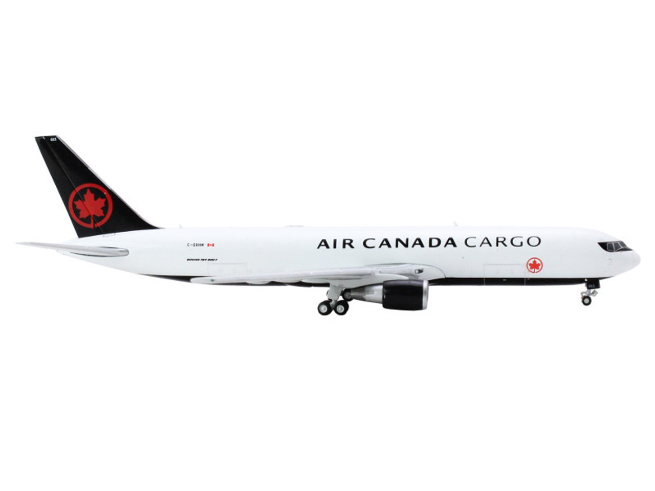 Boeing 767-300F Commercial Aircraft "Air Canada Cargo" (C-GXHM) White with Black Tail 1/400 Diecast Model Airplane by GeminiJets