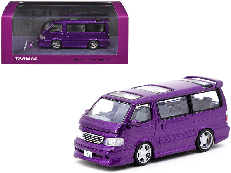 1/64 Tarmac Works Toyota Hiace Wagon Custom Purple - LIVECARMODEL.com
