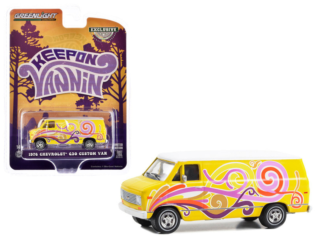 ピカソ 1976 Chevrolet G20 Custom Van Yellow with Graphics 