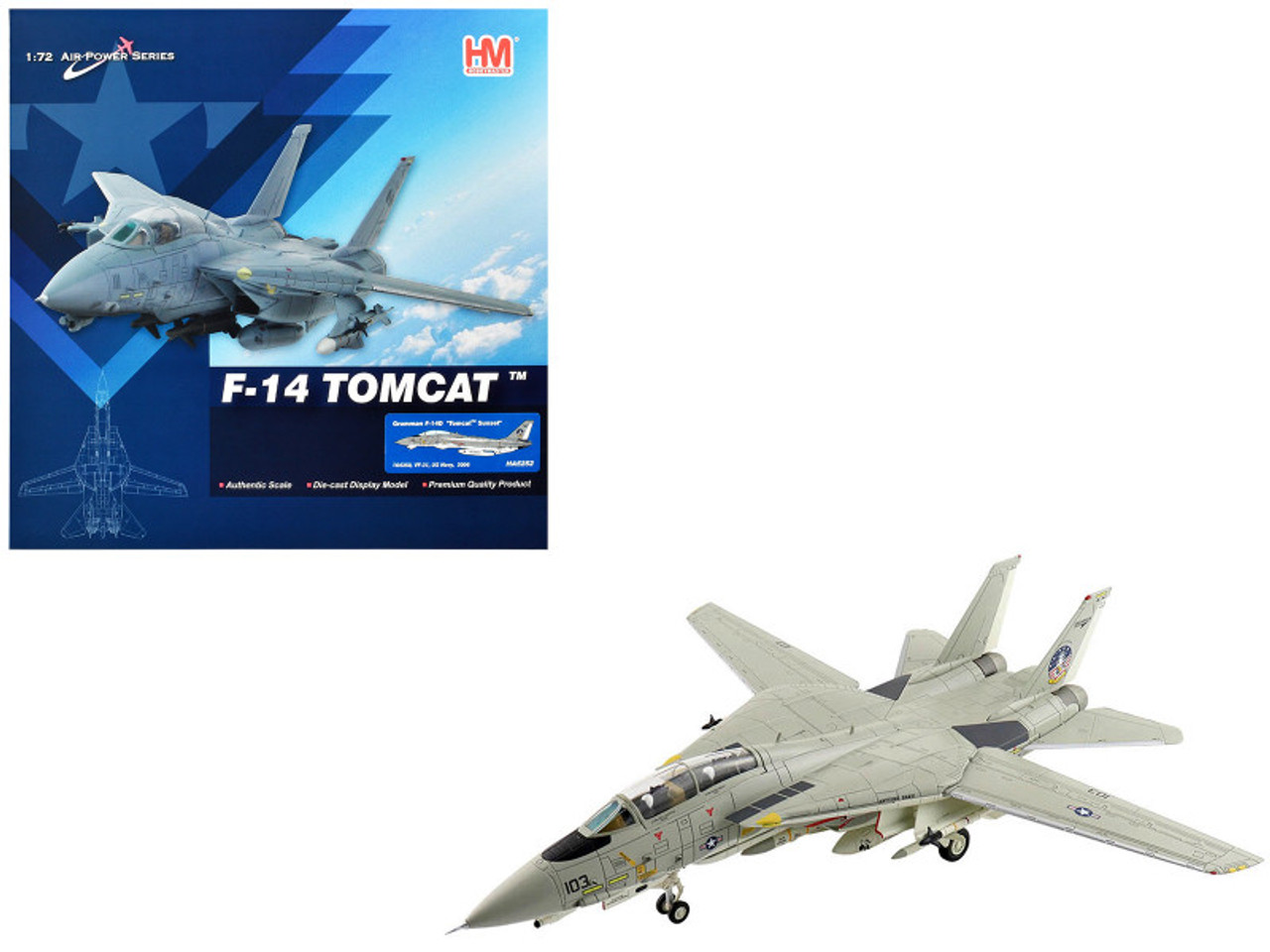 Grumman F-14D Tomcat Fighter Aircraft "Tomcat Sunset VF-31" (2006) United States Navy "Air Power Series" 1/72 Diecast Model by Hobby Master