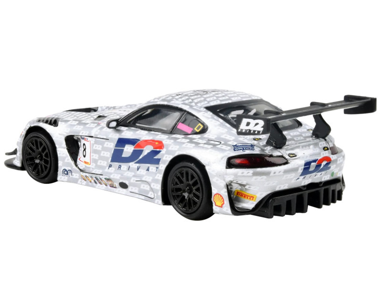 1/64 Paragon 2020 Mercedes-AMG GT3 Evo 2022 Gulf 12Hr Ram Racing #8 D2 Livery Diecast Car Model
